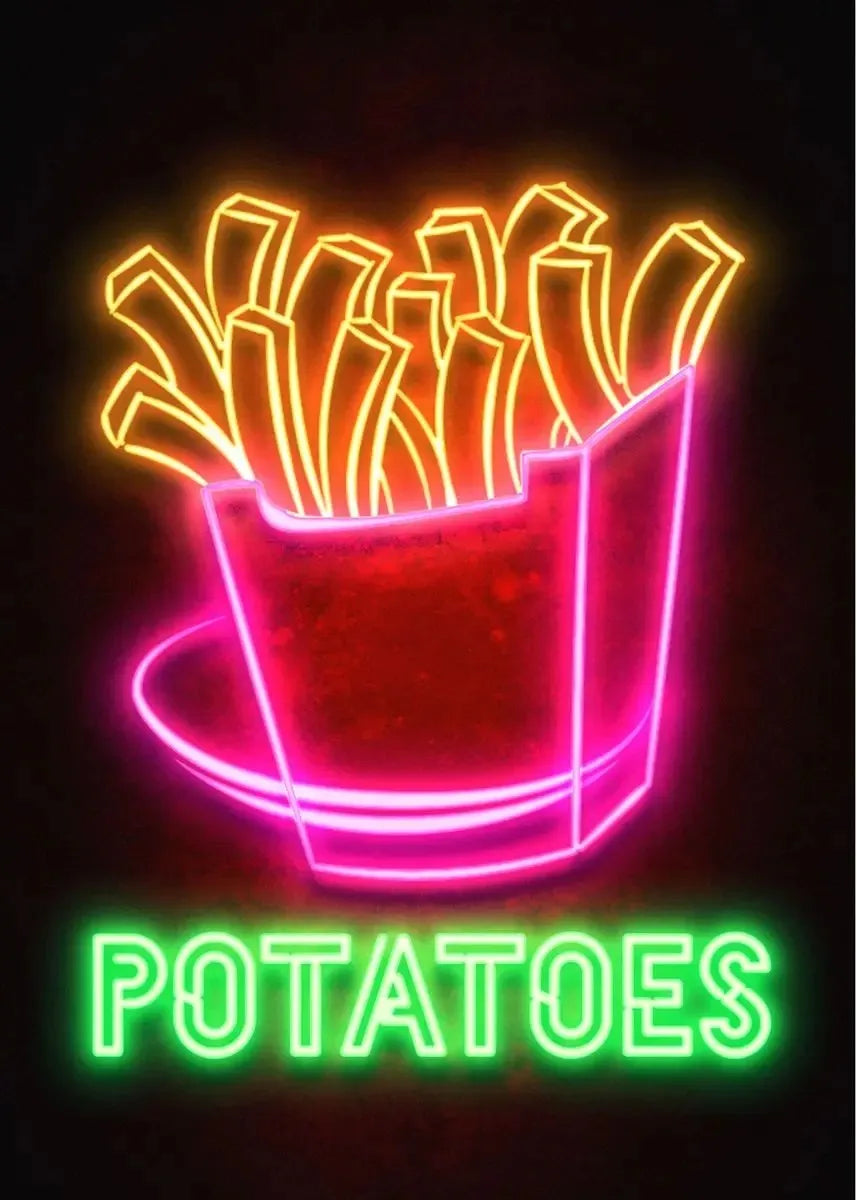 Neon Food Delights Collection - Canvas & Curio