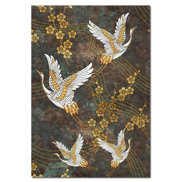 Golden Crane & Sun Collection - Canvas & Curio
