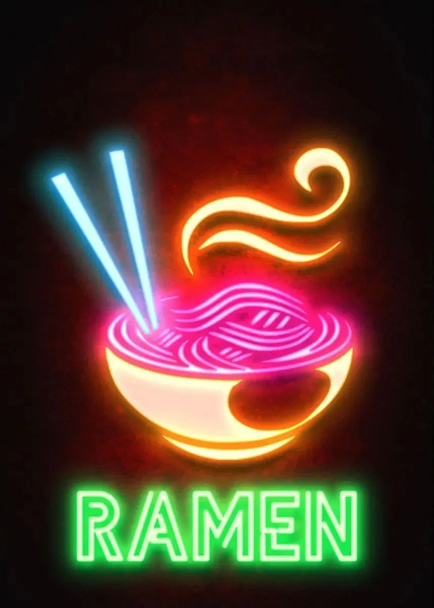 Neon Food Delights Collection - Canvas & Curio