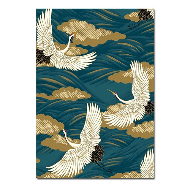 Golden Crane & Sun Collection - Canvas & Curio