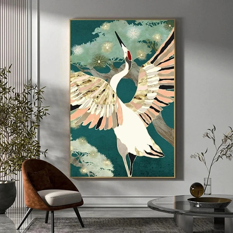 Golden Crane & Sun Collection - Canvas & Curio