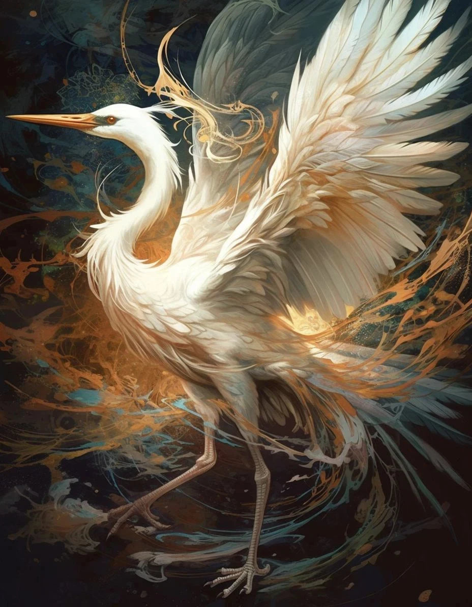 Golden Crane & Moon Collection - Canvas & Curio