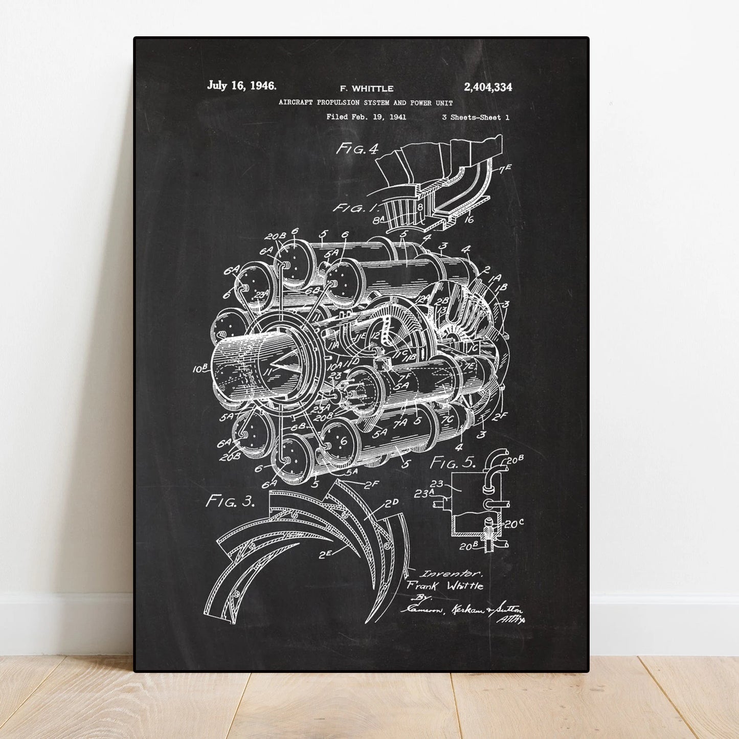 Engine Motor Blueprint Collection - Canvas & Curio