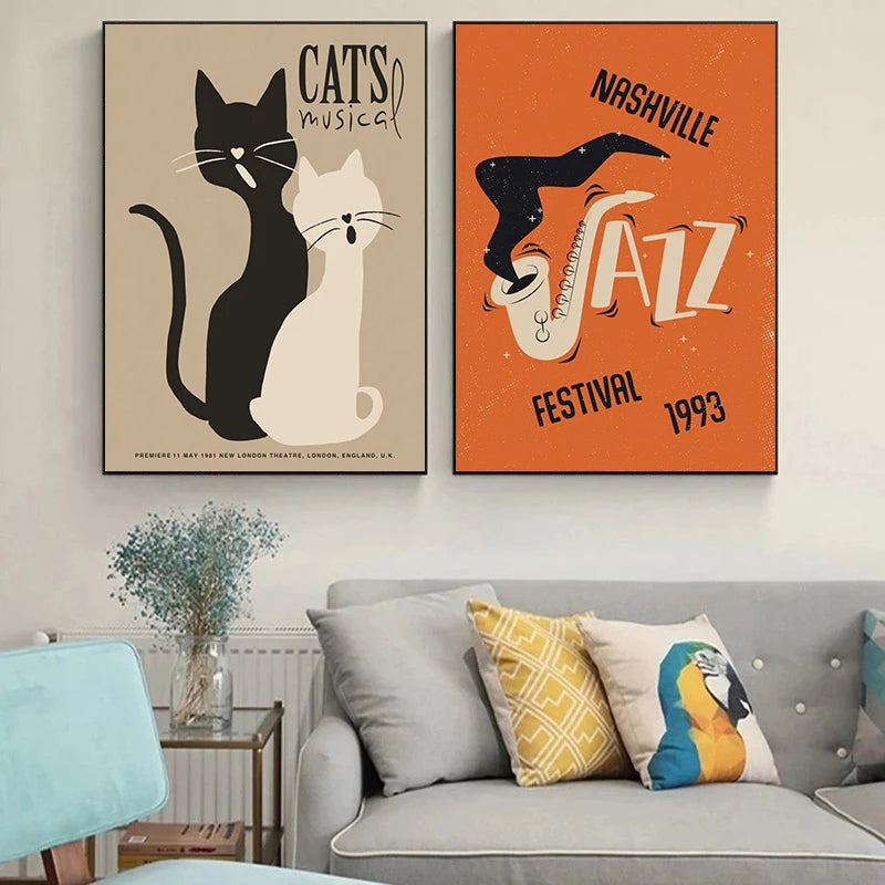 Jazz Cat & Music Festival Collection - Canvas & Curio