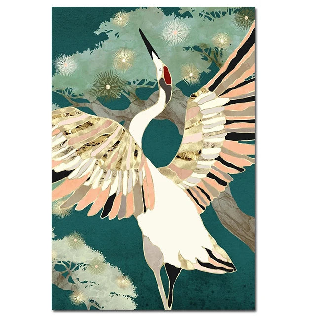 Golden Crane & Sun Collection - Canvas & Curio