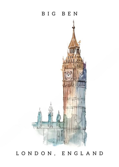 Famous Landmarks Watercolor Collection III - Canvas & Curio