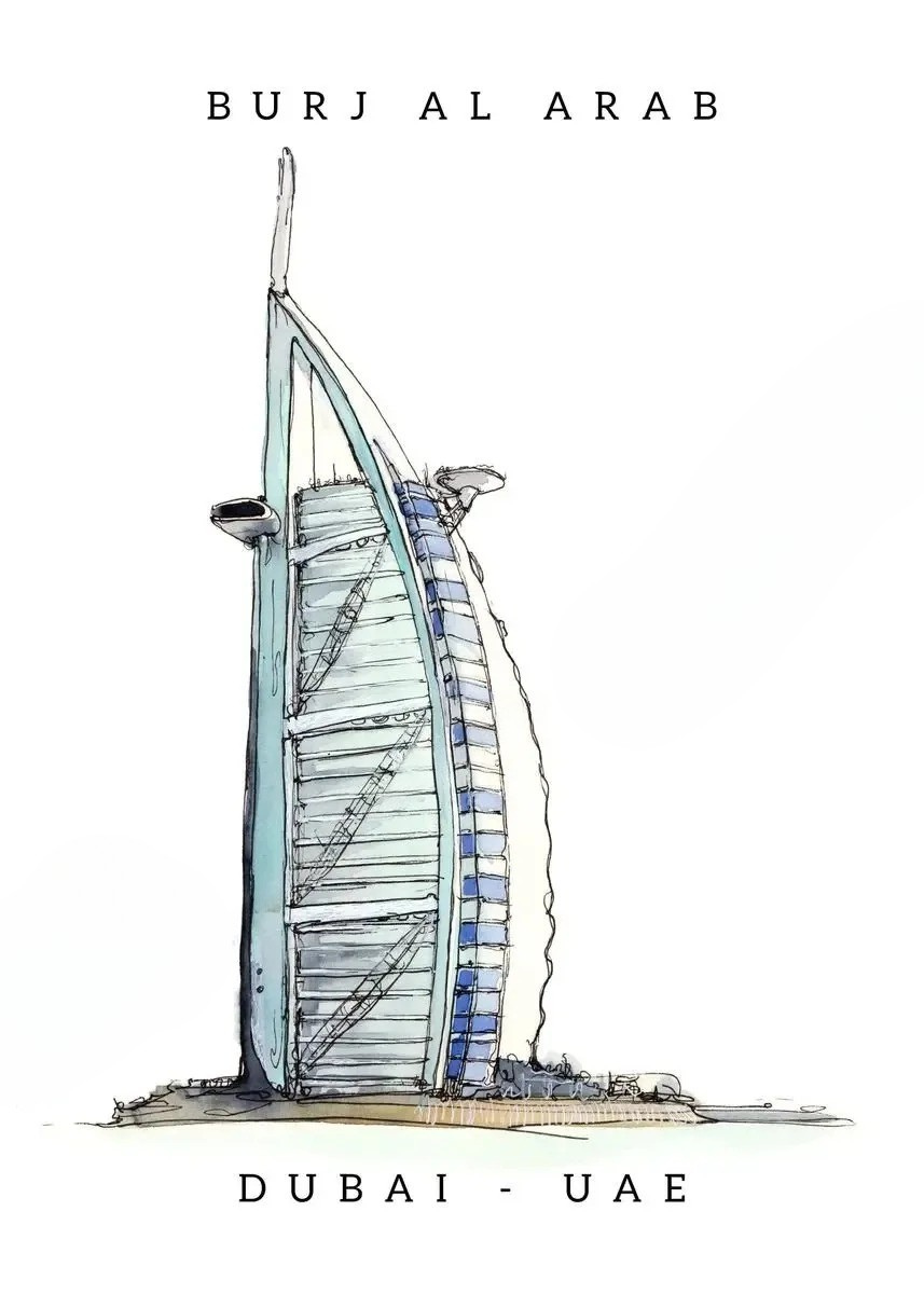 Famous Landmarks Watercolor Collection - Canvas & Curio