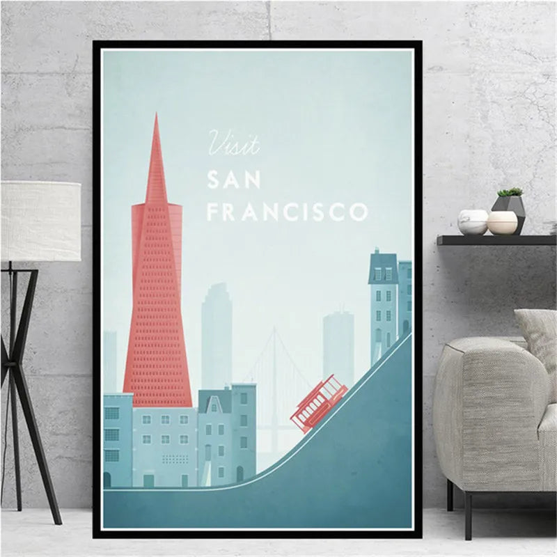 Minimalist Travel Posters Collection - Canvas & Curio