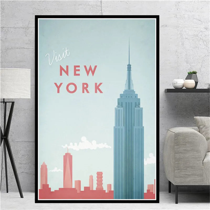 Minimalist Travel Posters Collection - Canvas & Curio