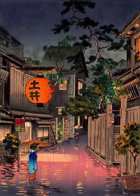 Nightfall in a Traditional Village