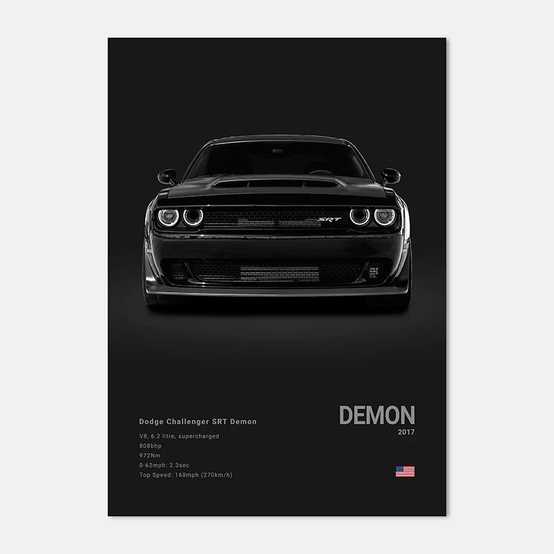 Black & White Sport Cars Collection II - Canvas & Curio