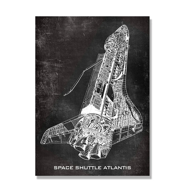 Space Shuttle Blueprint Collection - Canvas & Curio