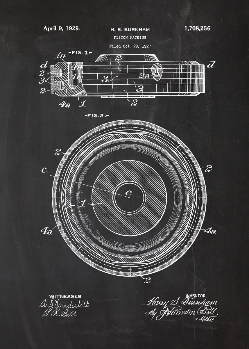 Engine Motor Blueprint Collection - Canvas & Curio