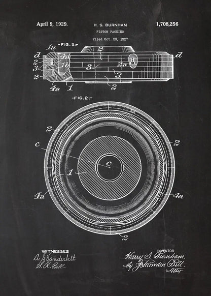 Engine Motor Blueprint Collection - Canvas & Curio