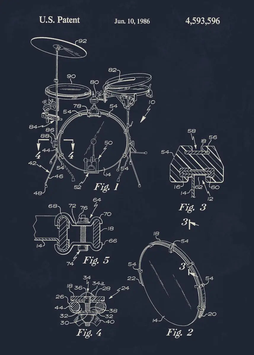 Musical Instruments Blueprint Collection ll - Canvas & Curio