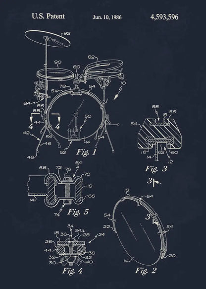 Musical Instruments Blueprint Collection ll - Canvas & Curio