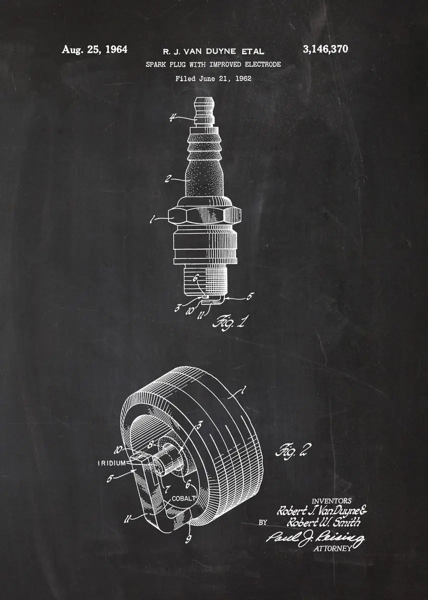 Engine Motor Blueprint Collection - Canvas & Curio