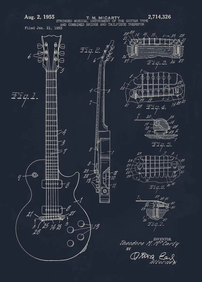 Musical Instruments Blueprint Collection - Canvas & Curio