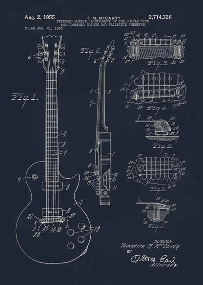 Musical Instruments Blueprint Collection - Canvas & Curio
