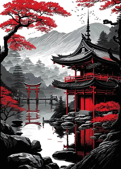 Black & Red Ink Art Collection - Canvas & Curio