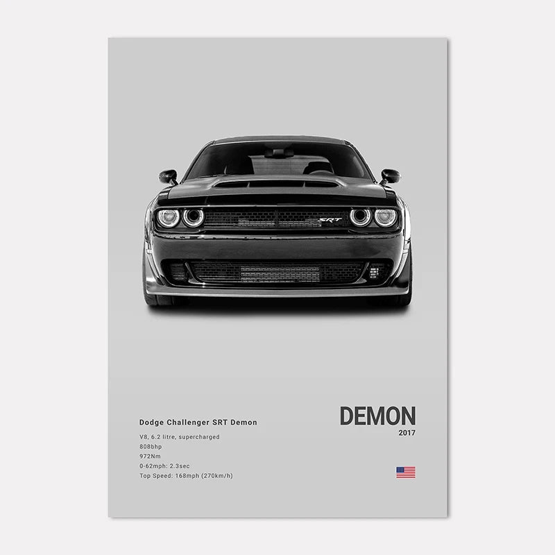 Black & White Sport Cars Collection II - Canvas & Curio