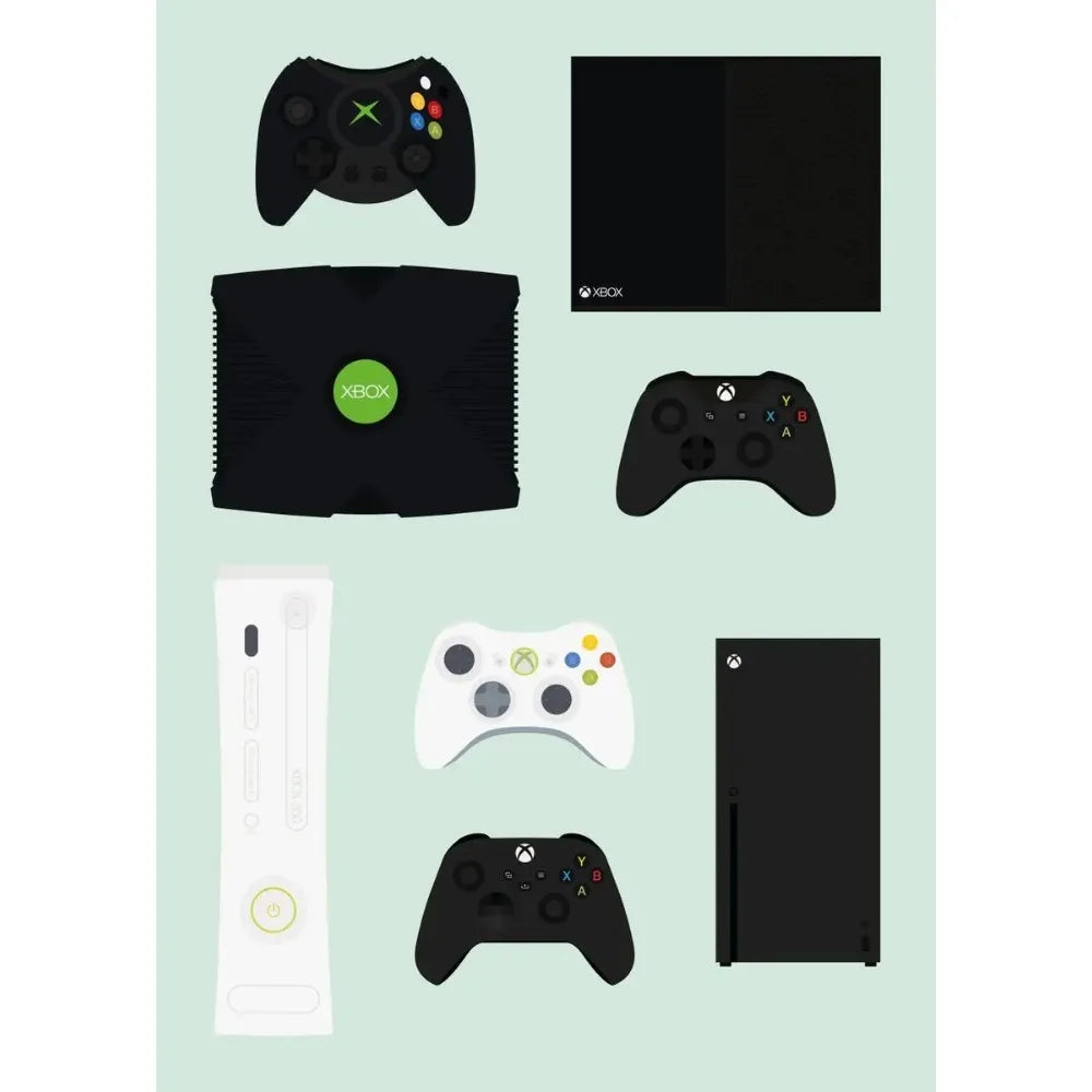 Retro Gaming Controllers Collection - Canvas & Curio