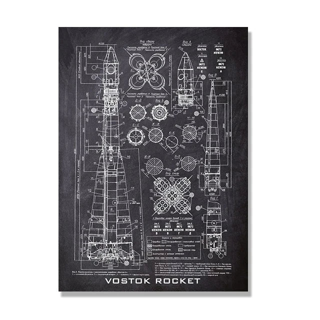 Space Shuttle Blueprint Collection - Canvas & Curio