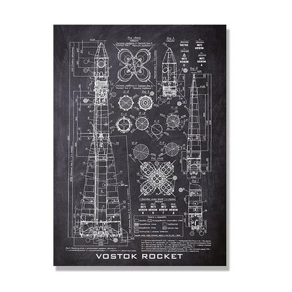 Space Shuttle Blueprint Collection - Canvas & Curio