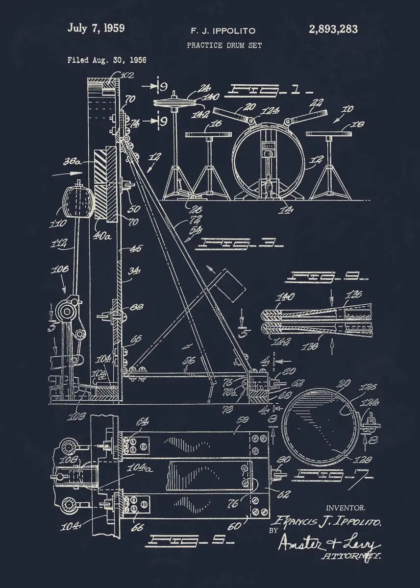 Musical Instruments Blueprint Collection - Canvas & Curio