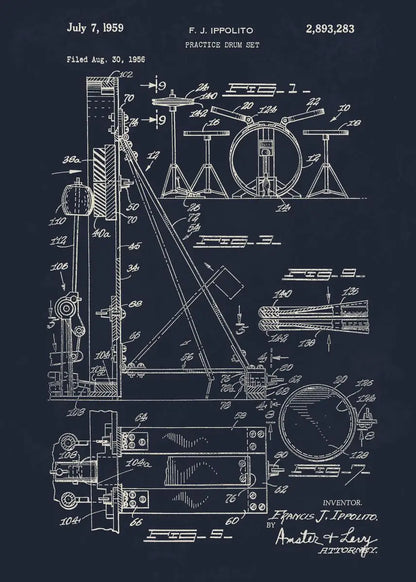 Musical Instruments Blueprint Collection - Canvas & Curio