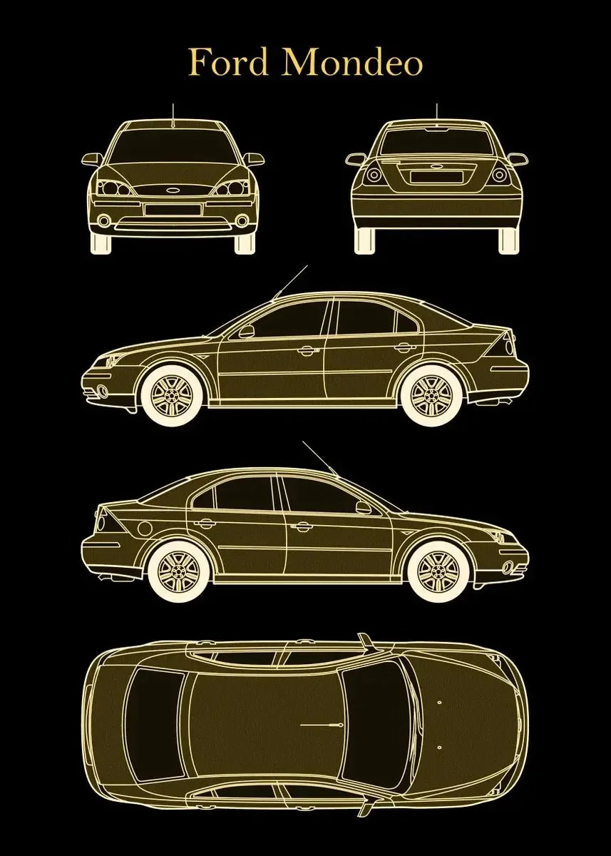 Vintage Car Blueprint Collection ll - Canvas & Curio