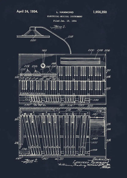 Musical Instruments Blueprint Collection - Canvas & Curio