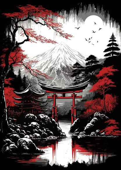 Black & Red Ink Art Collection - Canvas & Curio