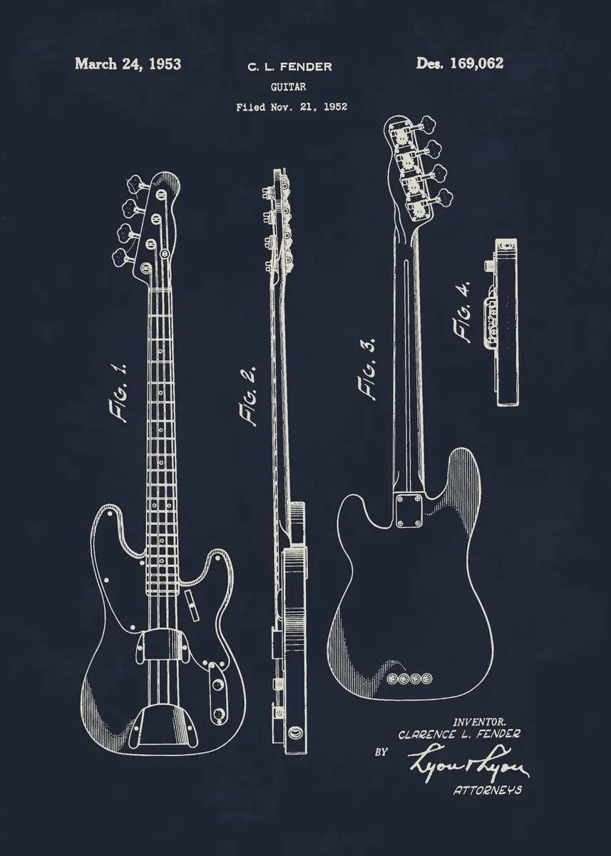 Musical Instruments Blueprint Collection - Canvas & Curio