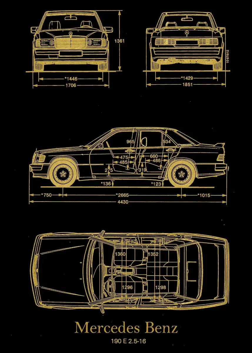 Vintage Car Blueprint Collection - Canvas & Curio