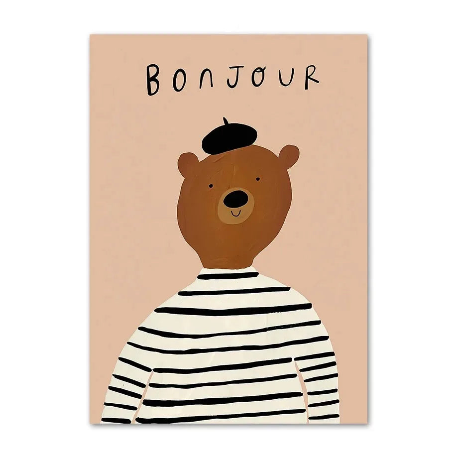 Nordic Nursery Animal Art Collection - Canvas & Curio