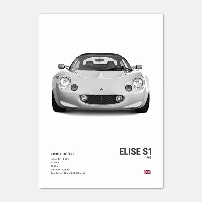 Black & White Sport Cars Collection - Canvas & Curio