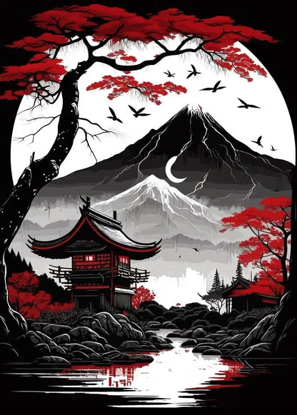 Black & Red Ink Art Collection - Canvas & Curio