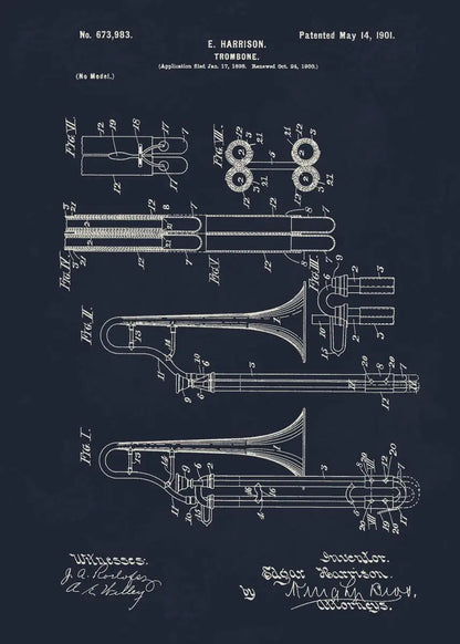 Musical Instruments Blueprint Collection - Canvas & Curio
