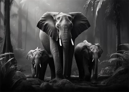 Monochrome Elephant Collection - Canvas & Curio