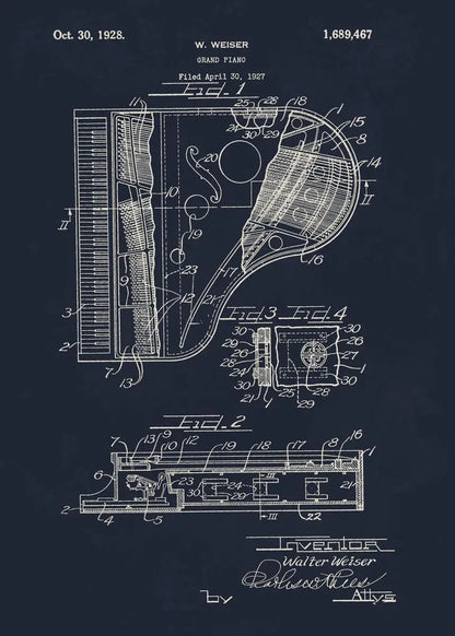 Musical Instruments Blueprint Collection - Canvas & Curio