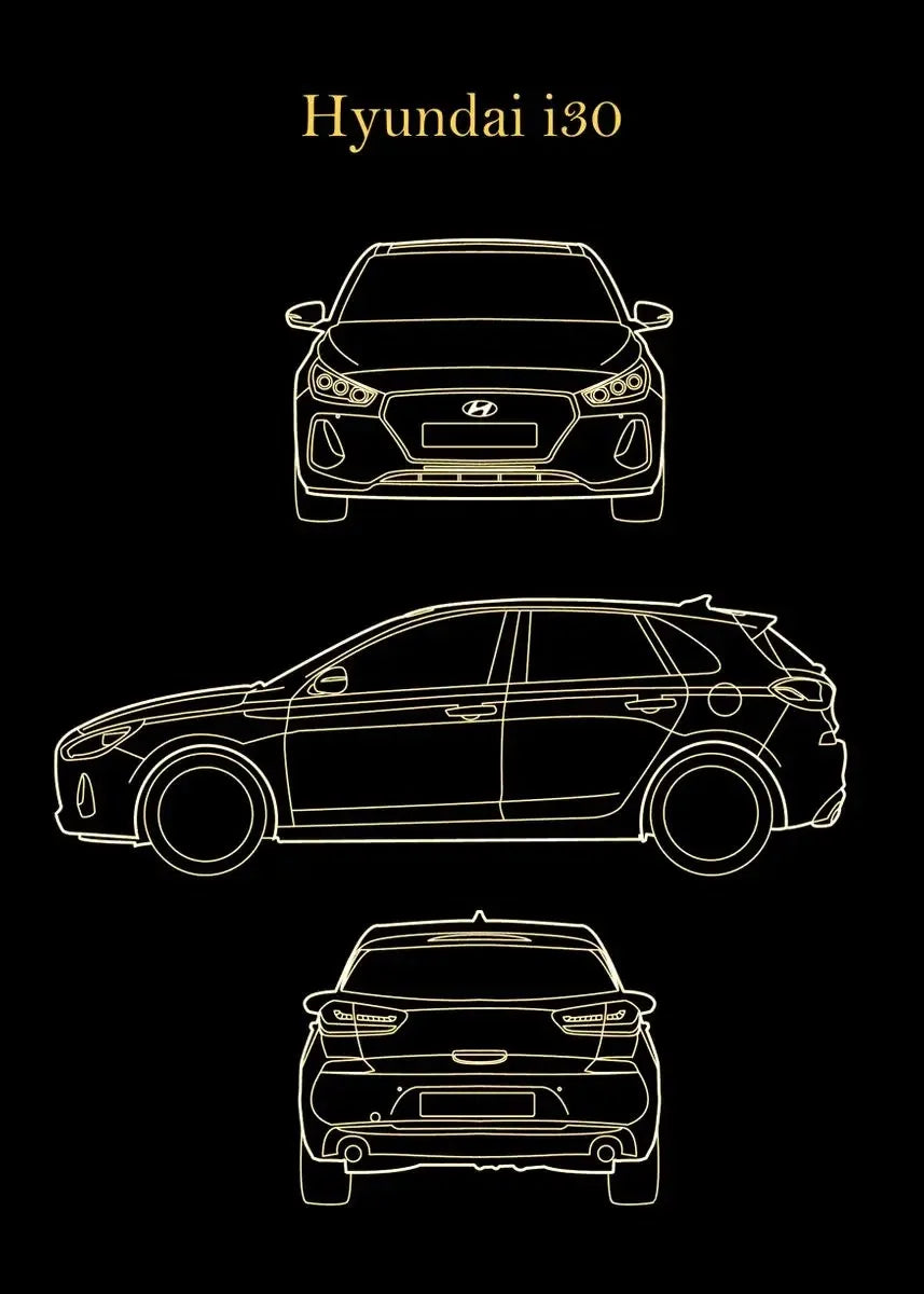 Vintage Car Blueprint Collection - Canvas & Curio