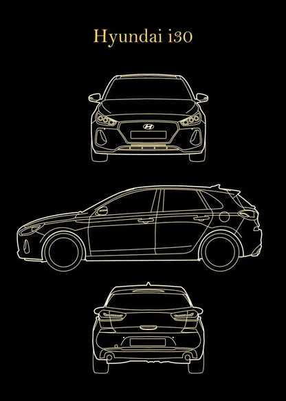 Vintage Car Blueprint Collection - Canvas & Curio