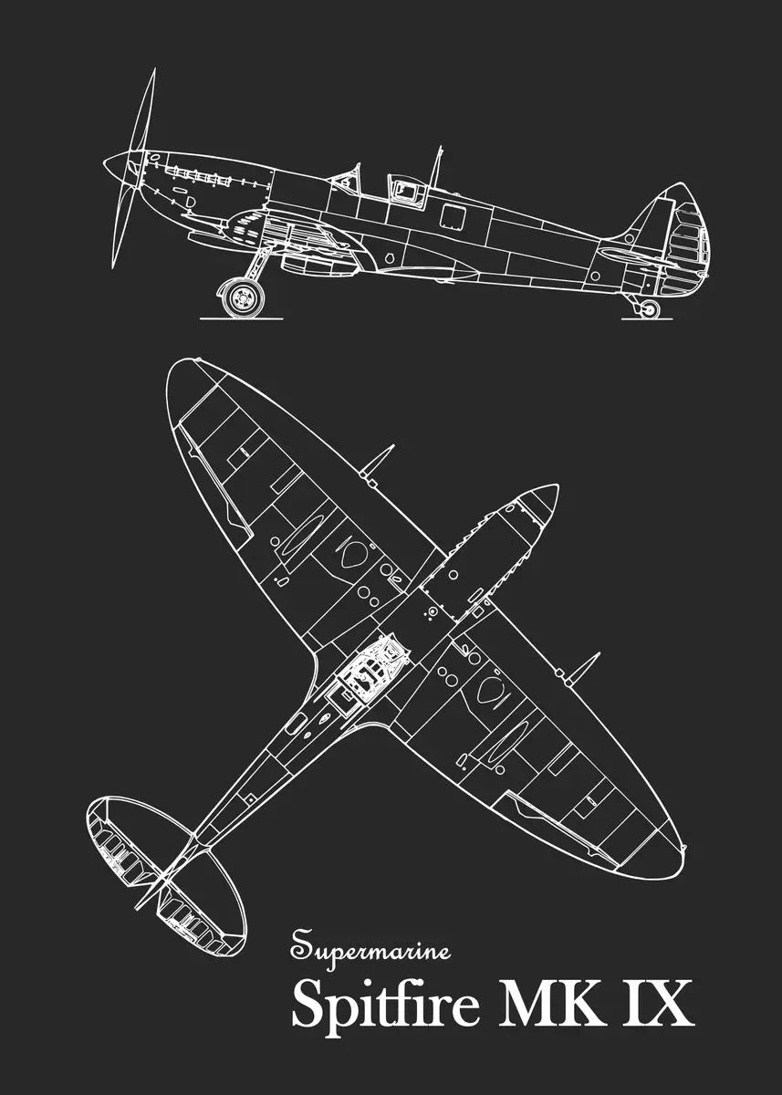 Modern Aircraft Blueprint Collection - Canvas & Curio