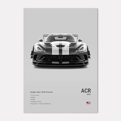 Black & White Sport Cars Collection II - Canvas & Curio