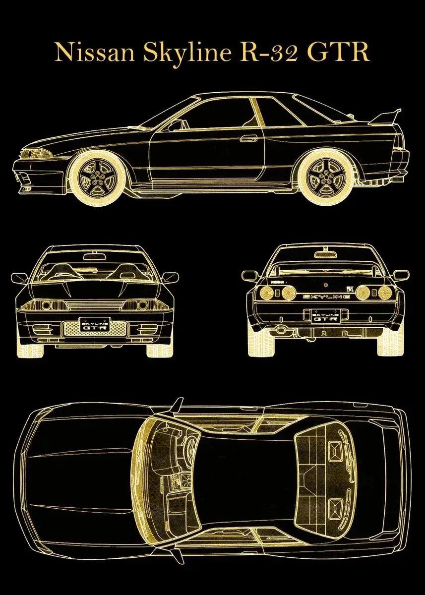 Vintage Car Blueprint Collection ll - Canvas & Curio
