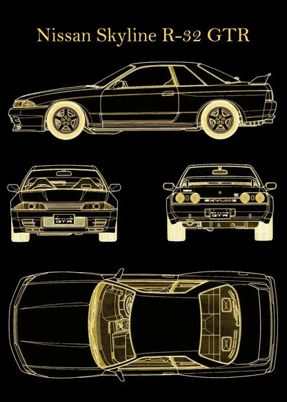 Vintage Car Blueprint Collection ll - Canvas & Curio