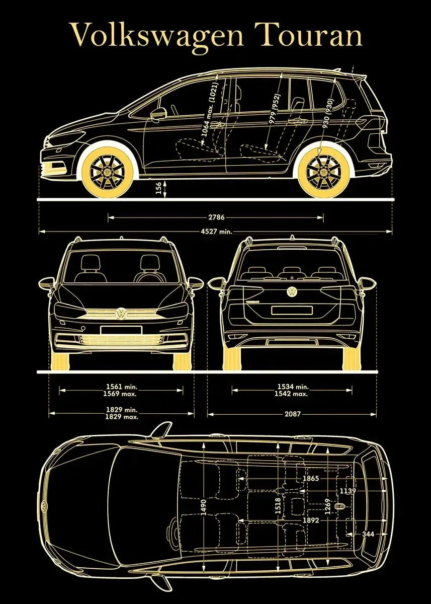 Vintage Car Blueprint Collection - Canvas & Curio