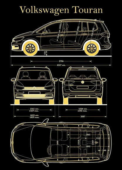 Vintage Car Blueprint Collection - Canvas & Curio