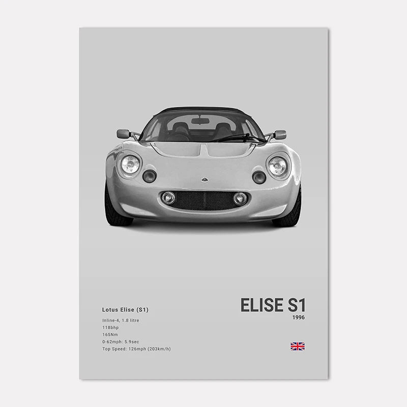 Black & White Sport Cars Collection - Canvas & Curio